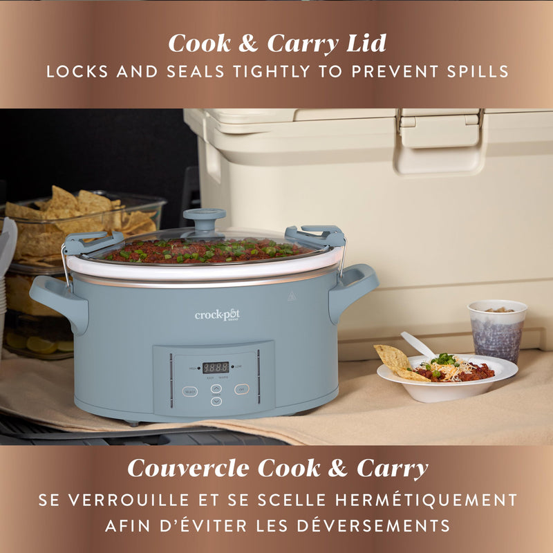 Crock-Pot Design Series 2218661 7 qt Programmable Slow Cooker, Morning Haze Blue