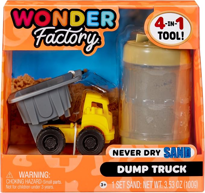 MGA - Wonder Factory - Camions de chantier avec sable qui ne sèche jamais (Camion benne)