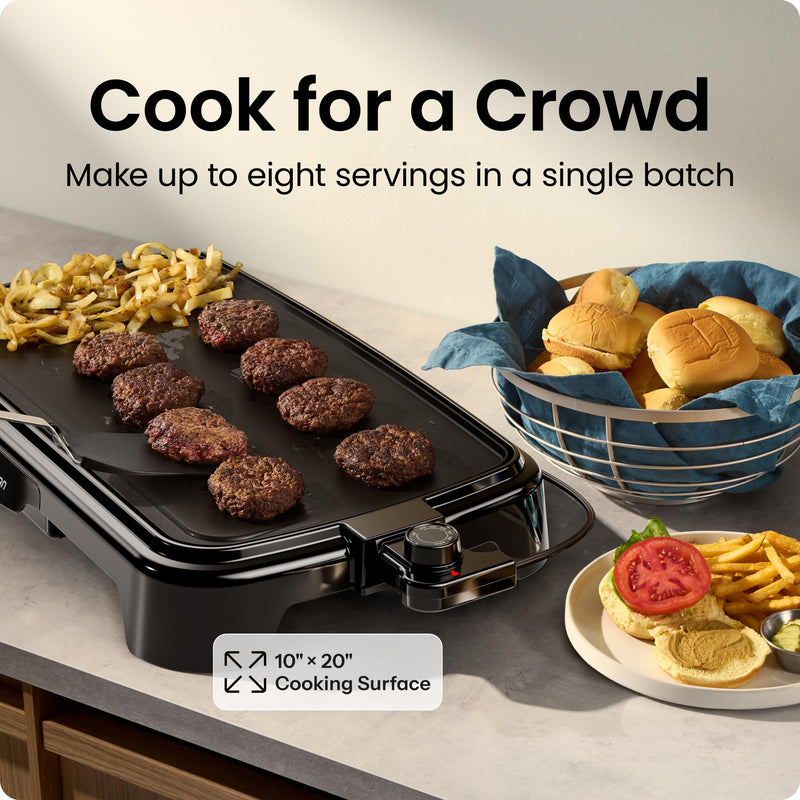 Chefman RJ23-LG-V3 XL Electric Griddle, 10 × 20 in