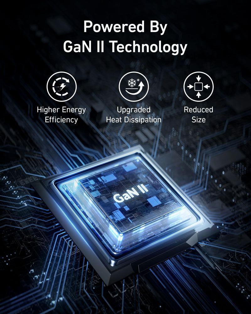 Anker - 735 (A2667) - Nano II 65W 3-Port Wall Charger - Black