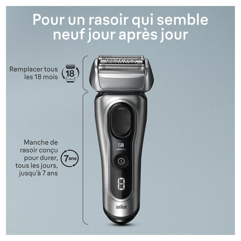 Braun Series 8 8517s Wet & Dry Foil Shaver, Silver