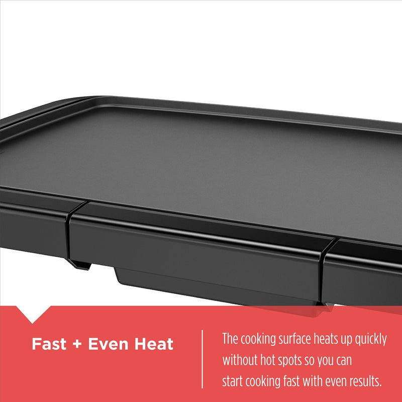 BLACK+DECKER - GD2011B - Family-Sized Electric Griddle | 10 × 20 in / 25.4 × 50.8 cm