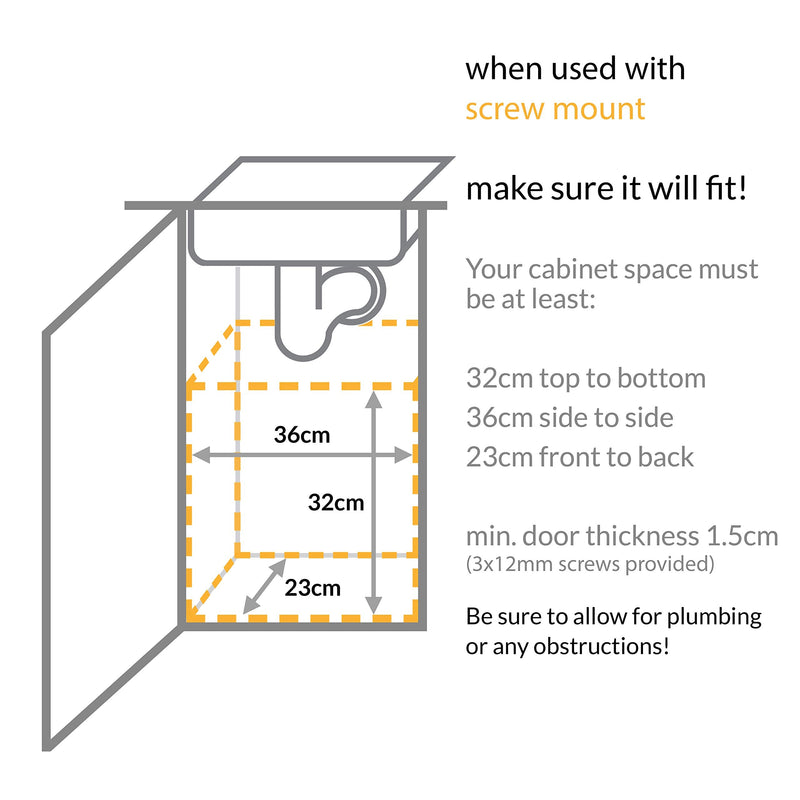 simplehuman In-Cabinet Trash Can CW1643, 10 L, Black