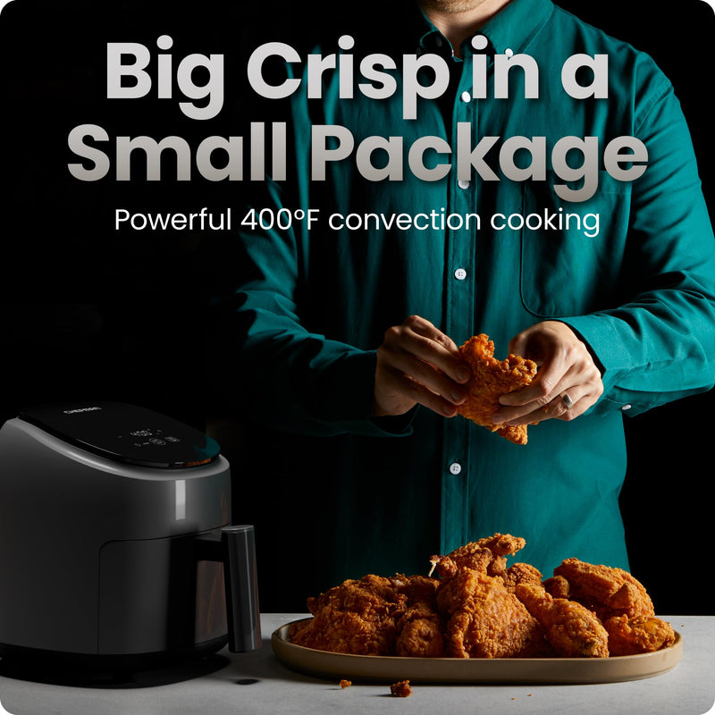 Chefman RJ38-2D-GREY-CA 2 qt Mini Air Fryer, Grey