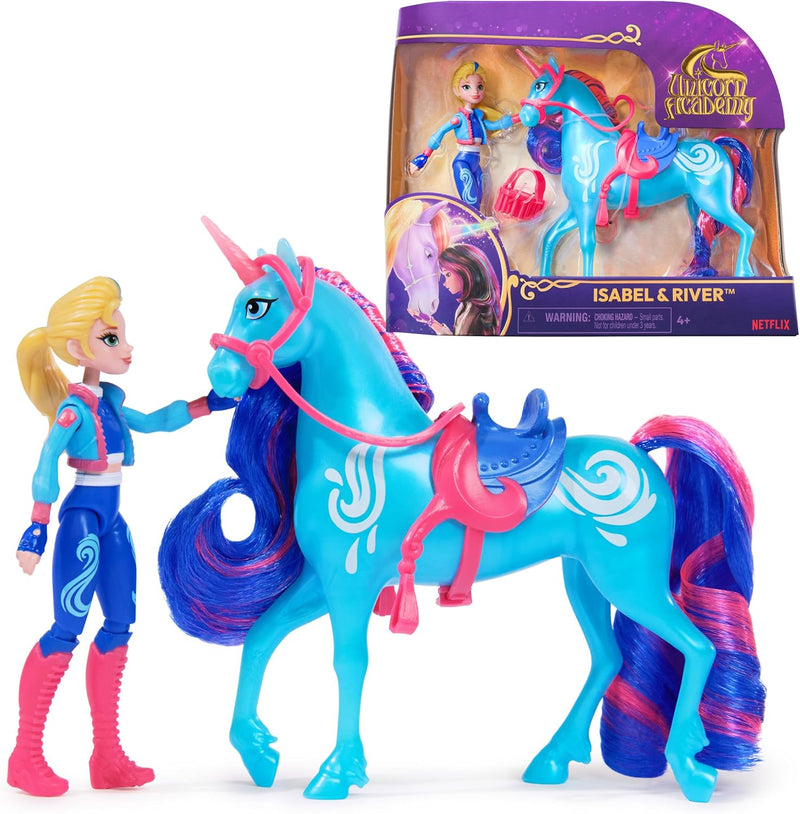 Spin Master - Unicorn Academy - Doll & Unicorn Set - Isabel & River