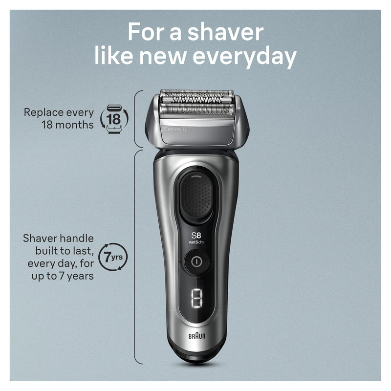 Braun Series 8 8517s Wet & Dry Foil Shaver, Silver