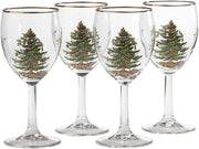 Spode Christmas Tree wine glasses, set of 4