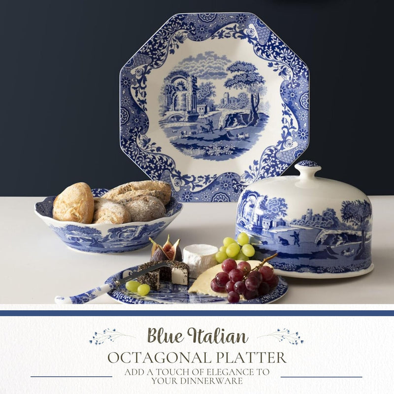 Spode - Blue Italian - Octagonal Platter | 14 in