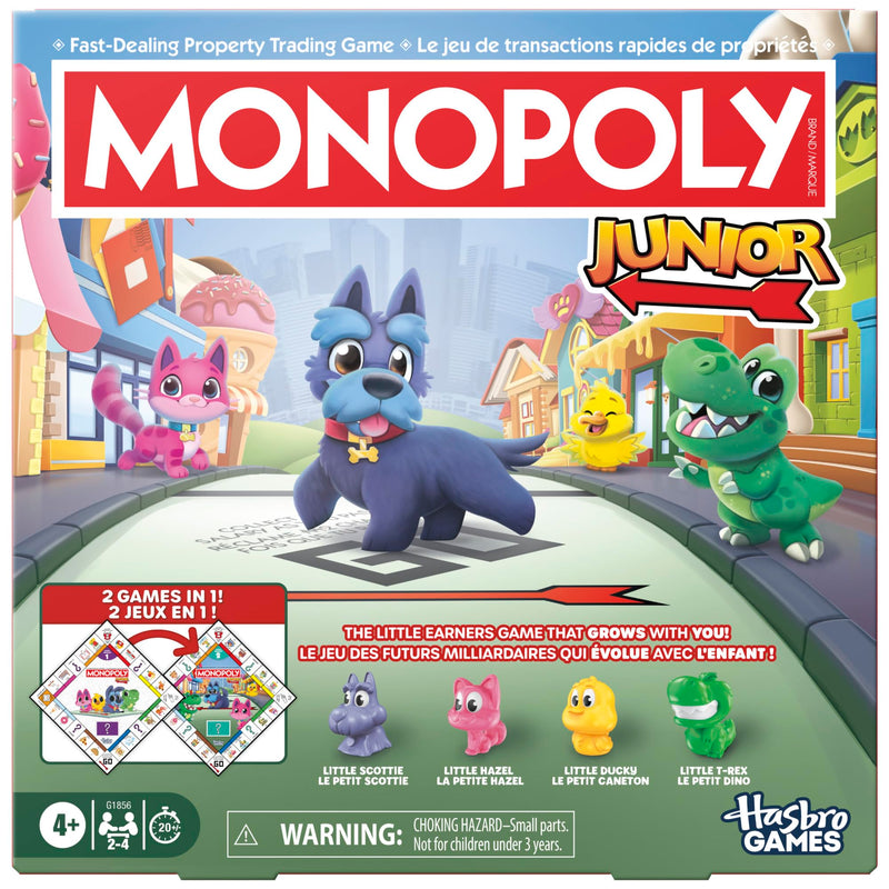 Hasbro - MONOPOLY JUNIOR - 2 JEUX en 1 ( Bilingue ) ( rafraîchir )
