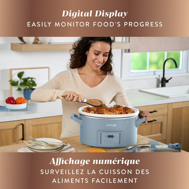 Crock-Pot Design Series 2218661 7 qt Programmable Slow Cooker, Morning Haze Blue