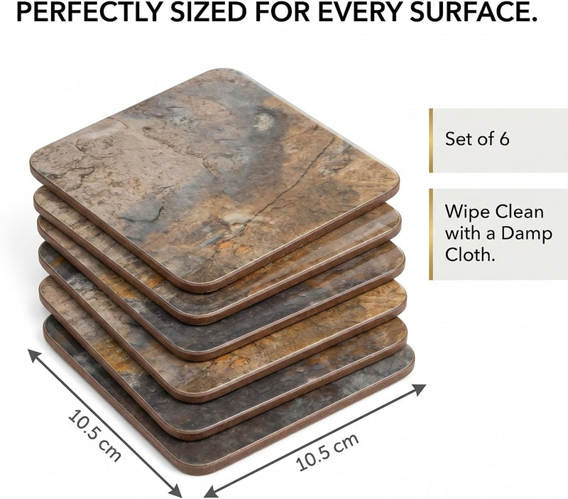 Pimpernel - Earth Slate Coasters (Set of 6)