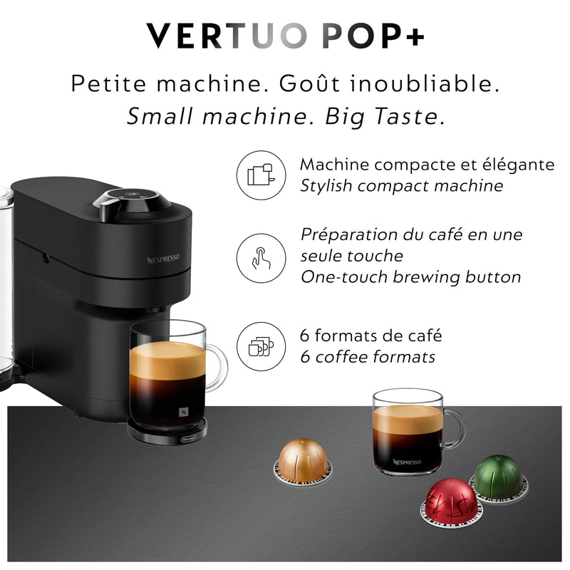 Nespresso Vertuo Pop+ Deluxe by De'Longhi ENV95BMCCA, Matte Black