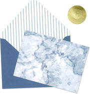 BLANK CARD / BOX (10 CARD, 10 ENV, 10 STICKERS) : BLUE MARBLE