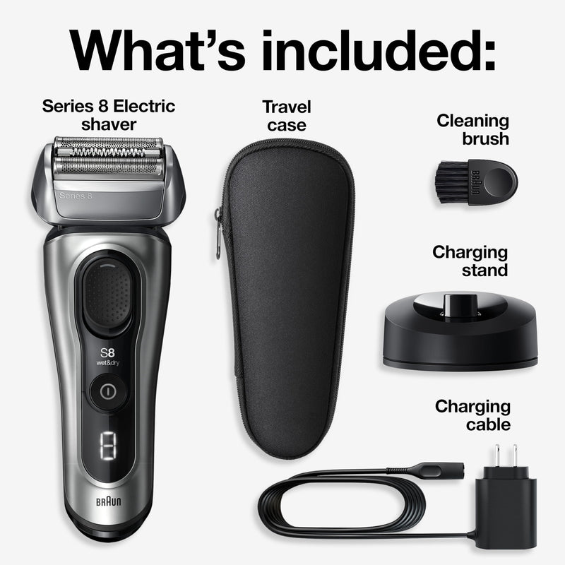 Braun Series 8 8517s Wet & Dry Foil Shaver, Silver