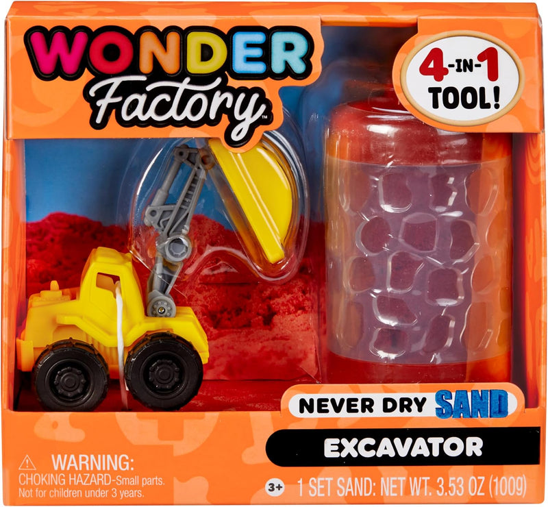 MGA - Wonder Factory - Camions de chantier à sable qui ne sèche jamais Assortiment FR (Pelleteuse)
