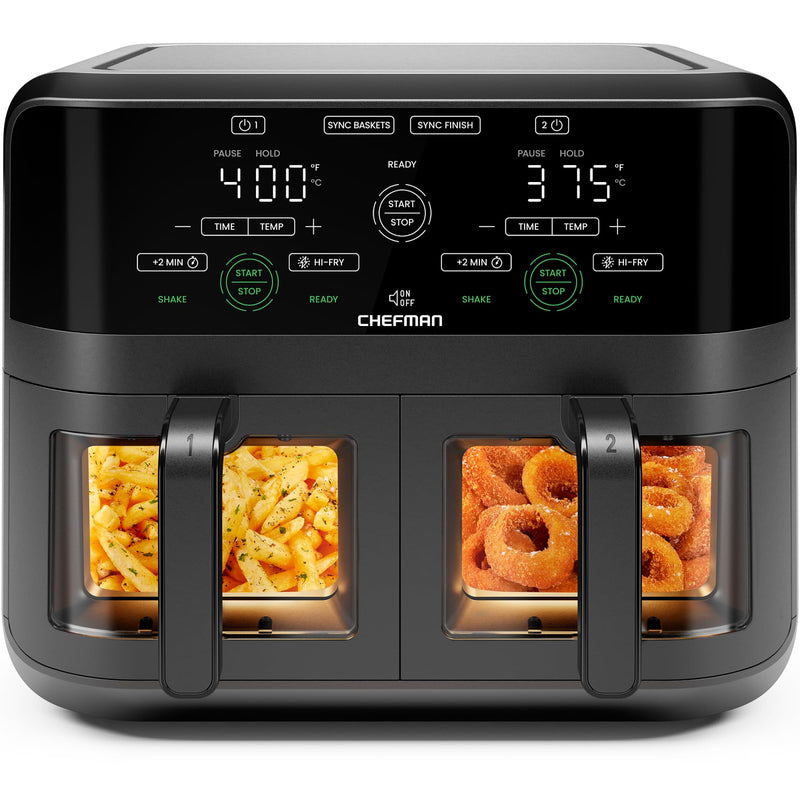 Chefman RJ38-SQPF-3TDB-2W 6 qt Dual Basket Air Fryer