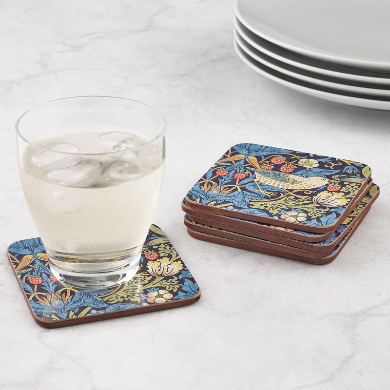 Pimpernel - Strawberry Thief - Blue - 4X4" Coasters (Set of 6)