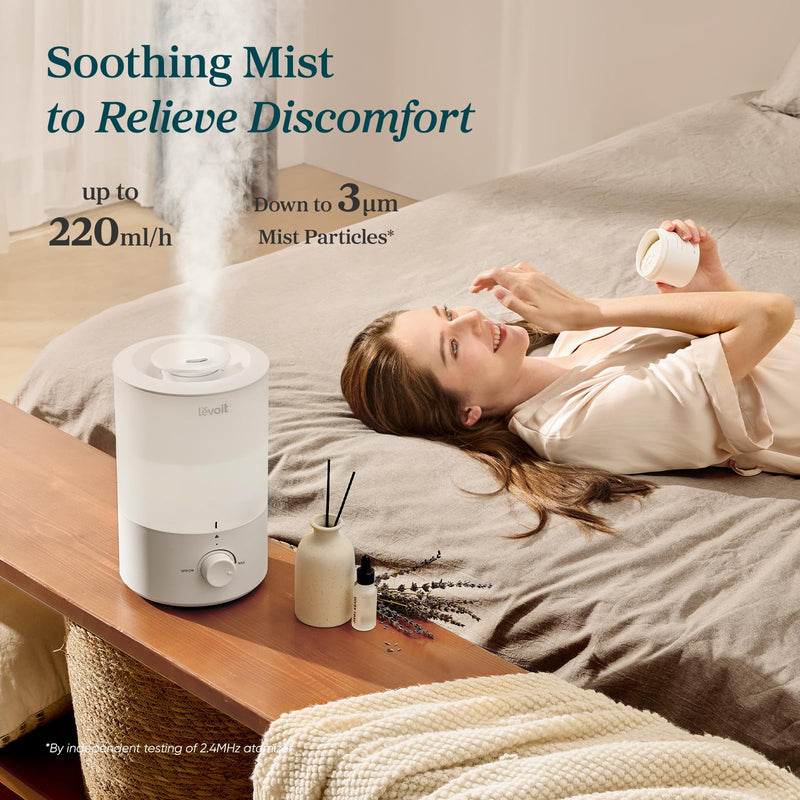 Levoit Dual 150 Top-Fill Humidifier, 3 L, White