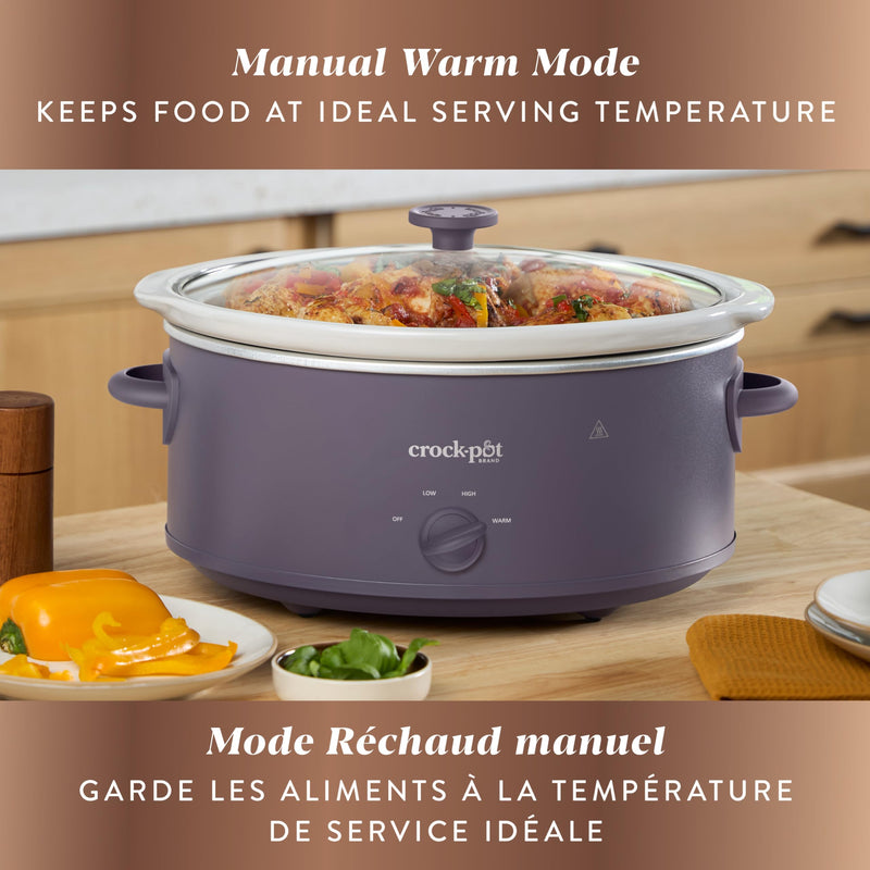 Crock-Pot Design Series 2218656 7 qt Slow Cooker, Purple Potato