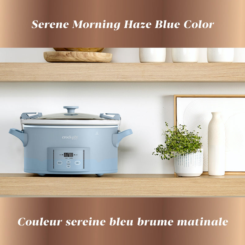 Crock-Pot Design Series 2218661 7 qt Programmable Slow Cooker, Morning Haze Blue