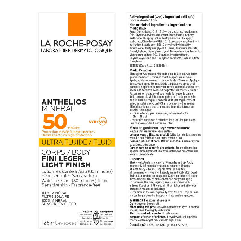 La Roche-Posay - Anthelios Mineral Body Sunscreen - SPF 50 - 125 mL