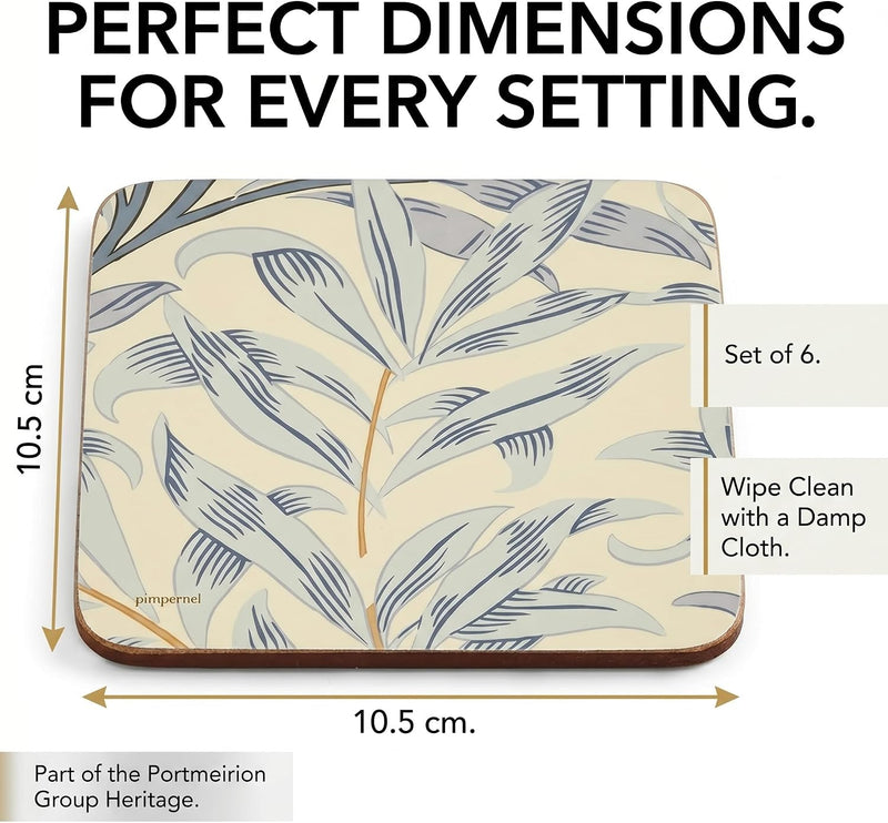 Pimpernel - Willow Bough Blue Coasters (Set of 6)