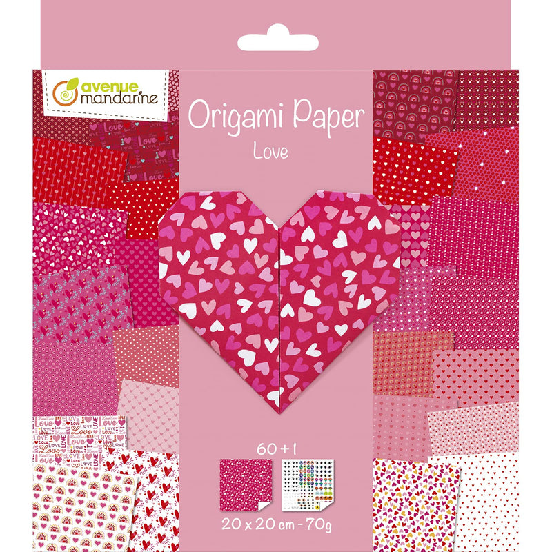 Avenue Mandarine - Origami Kit Love  60 Sheets 20X20