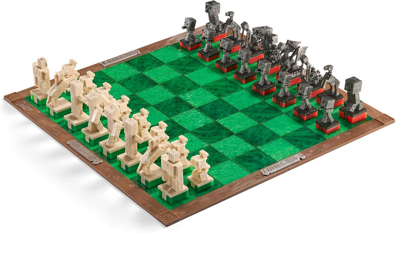 The Noble Collection - Minecraft Chess Set | Overworld Heroes vs. Hostile Mobs