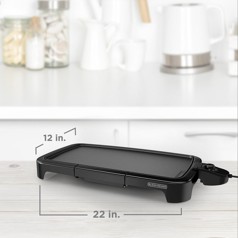 BLACK+DECKER - GD2011B - Family-Sized Electric Griddle | 10 × 20 in / 25.4 × 50.8 cm
