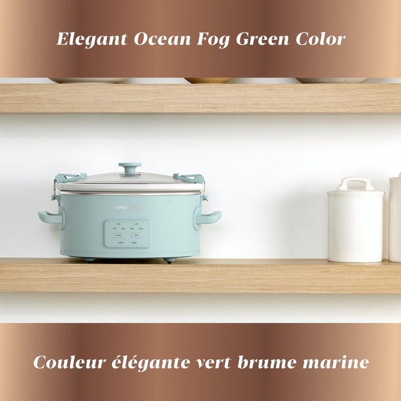 Crock-Pot Design Series 2218659 6 qt Programmable Slow Cooker, Ocean Fog