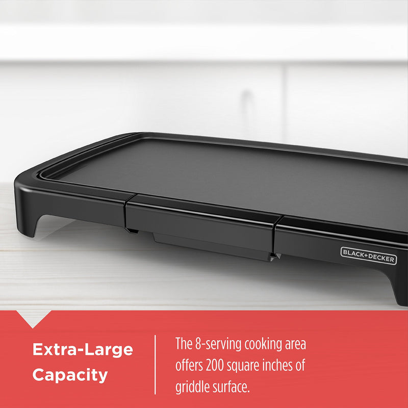 BLACK+DECKER - GD2011B - Family-Sized Electric Griddle | 10 × 20 in / 25.4 × 50.8 cm