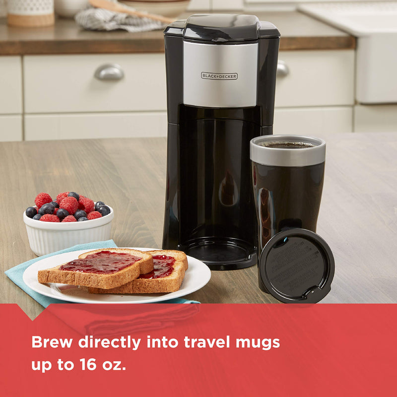 BLACK+DECKER - CM618C - Single-Serve Coffee Maker with Travel Mug | 16 oz / 473 mL
