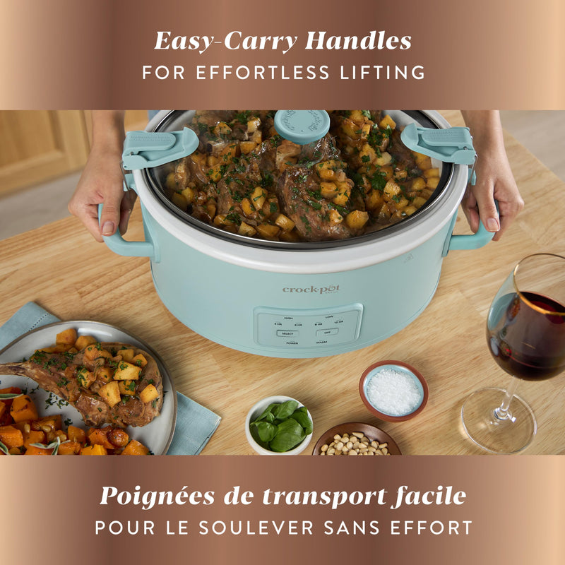 Crock-Pot Design Series 2218659 6 qt Programmable Slow Cooker, Ocean Fog