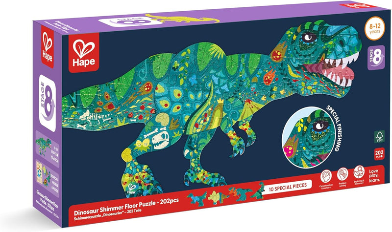 Hape - Dinosaur Bright Ground Puzzle - 200 pcs