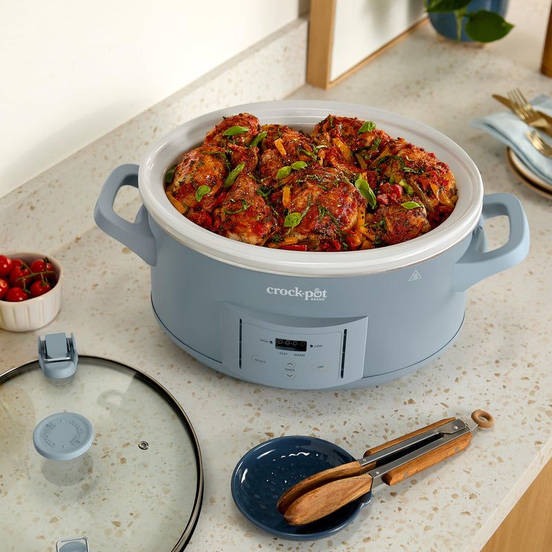 Crock-Pot Design Series 2218661 7 qt Programmable Slow Cooker, Morning Haze Blue