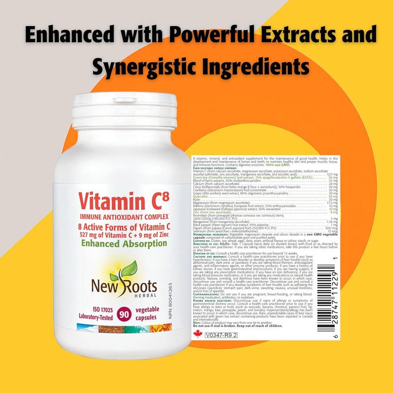 New Roots Herbal - Vitamin C Immune Antioxidant Complex 527MG of Vitamin C - 90 Capsules