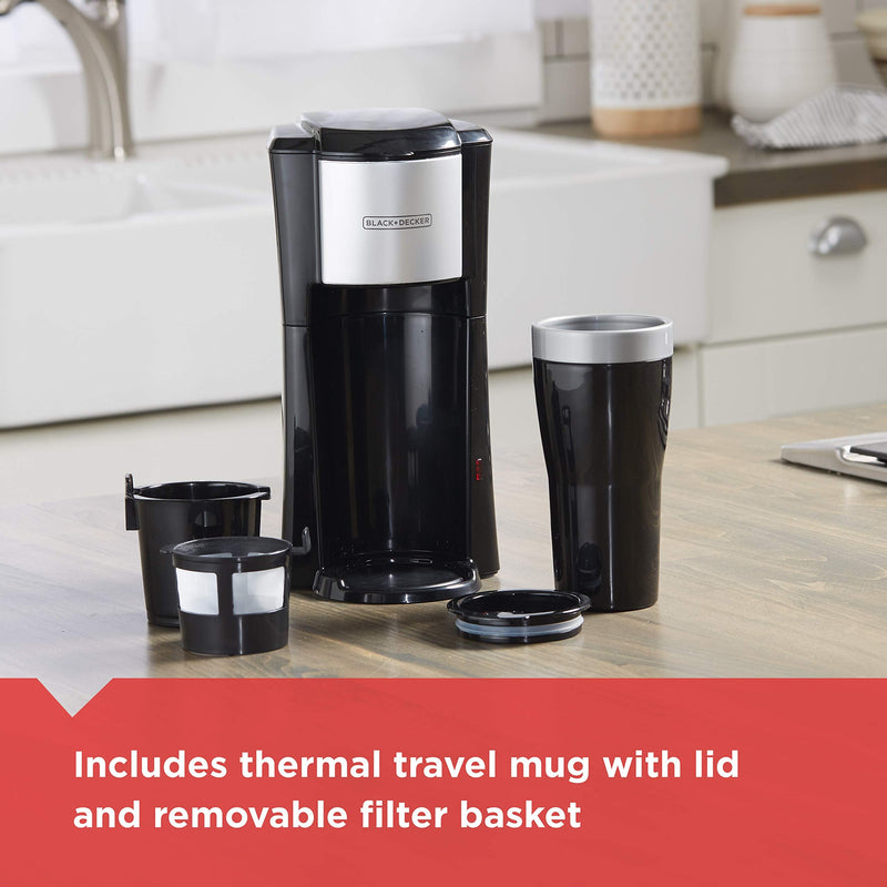 BLACK+DECKER - CM618C - Single-Serve Coffee Maker with Travel Mug | 16 oz / 473 mL