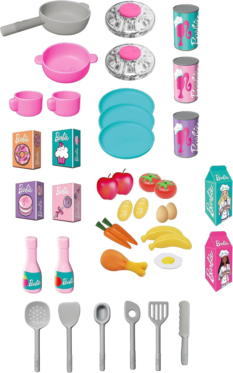 Barbie - Large Kitchen 40-Piece Playset with Lights and Sounds
