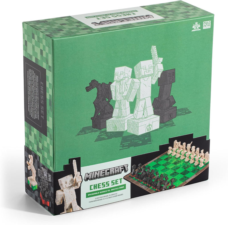 The Noble Collection - Minecraft Chess Set | Overworld Heroes vs. Hostile Mobs
