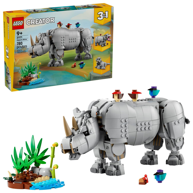 LEGO Creator 3in1 Wild Animals: Majestic Rhino with Birds 31171