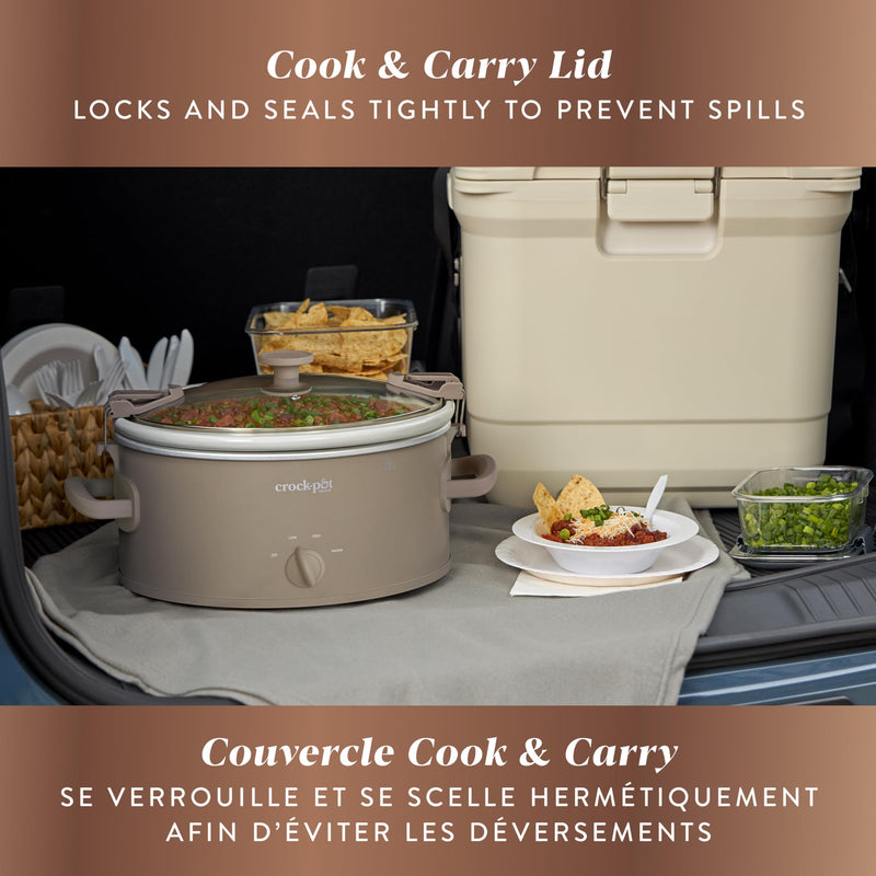 Crock-Pot Design Series 2218652 6 qt Slow Cooker, Alpaca Brown