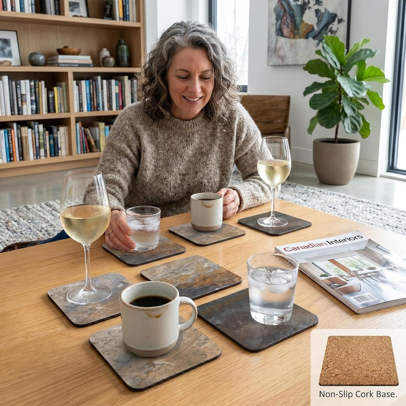 Pimpernel - Earth Slate Coasters (Set of 6)