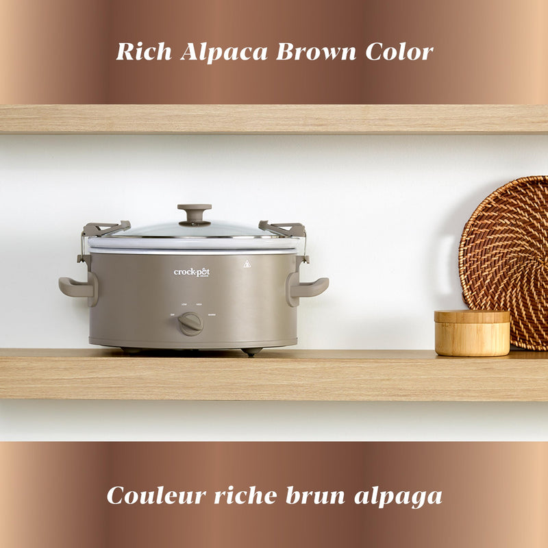 Crock-Pot Design Series 2218652 6 qt Slow Cooker, Alpaca Brown