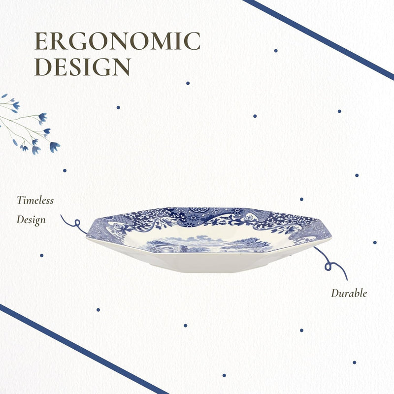 Spode - Blue Italian - Octagonal Platter | 14 in
