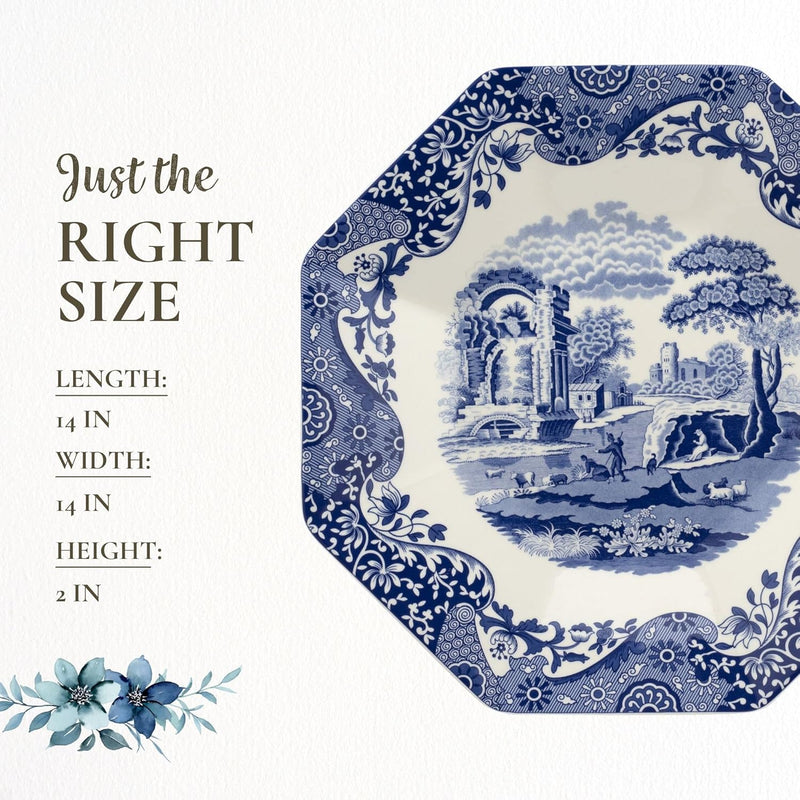 Spode - Blue Italian - Octagonal Platter | 14 in