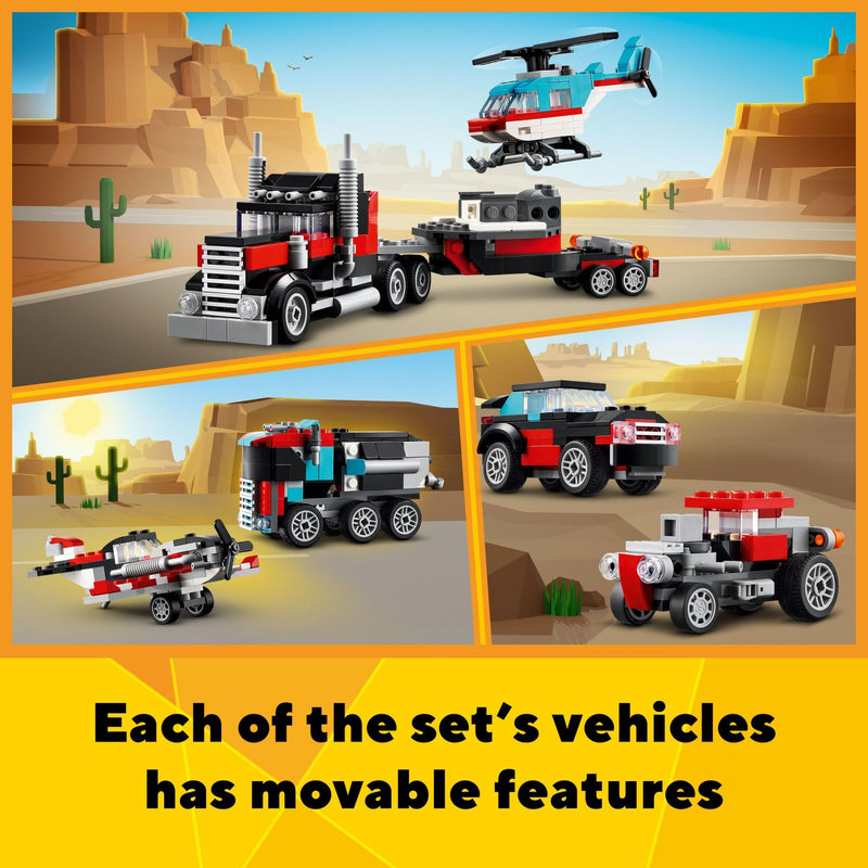 LEGO Creator 3 in 1 Flatbed Truck with Helicopter 31146