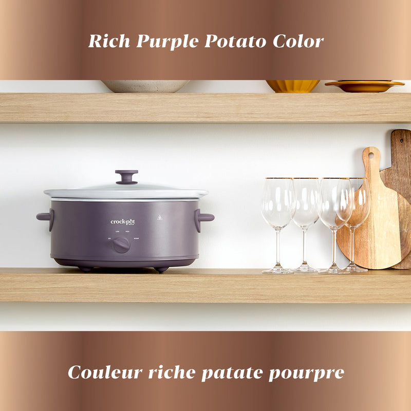 Crock-Pot Design Series 2218656 7 qt Slow Cooker, Purple Potato