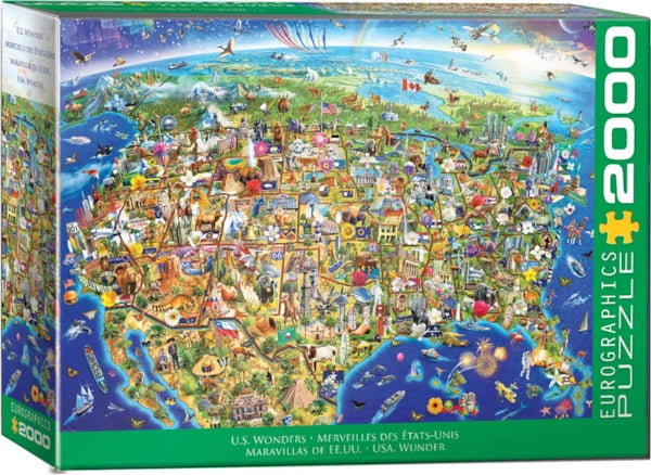 Eurographics - 2000 Piece Jigsaw Puzzle - US Wonders By Adrian Chesterman