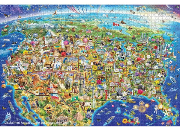 Eurographics - 2000 Piece Jigsaw Puzzle - US Wonders By Adrian Chesterman