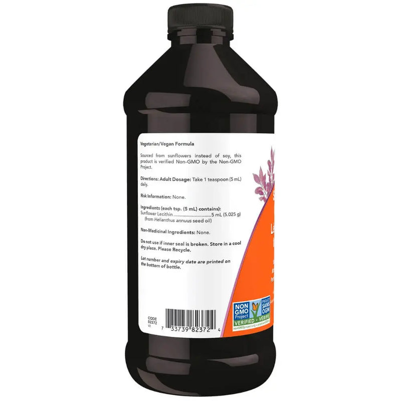 Now - Sunflower Liquid Lecithin Non - GMO 473 mL
